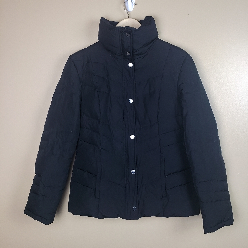 KENNETH COLE REACTION Darted Black Puffer Coat, S